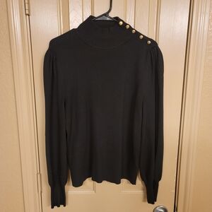 Ralph Lauren Black Ribbed Knit Sweater
